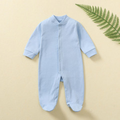 Conyson Hot Unisex New Born Solid Color Knit Organic Baby Clothes Jumpsuit Cotton Sweatshirt Long-Sleeved Bind Foot Baby Romper