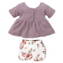 High Quality Floral Print Sweet Woven Baby Girls Ruffle Summer Kids Clothing Set