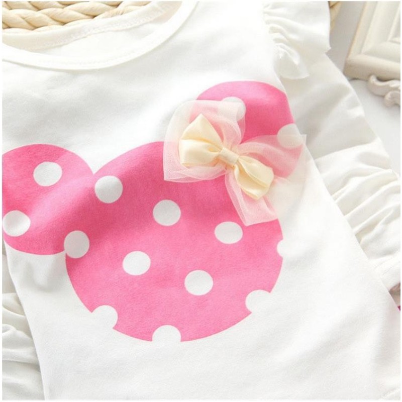 Casual Dot 100% Cotton Knitted Two Piece Outfits Kids Sport Play Set Clothing Baby Clothes