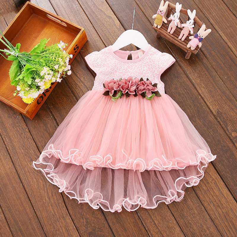 Conyson Lovely Floral Sleeveless Dress Toddler Infant Newborn Kids Clothes Baby Girls Princess Party Tulle Lace Flower Dresses