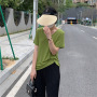 wholesale rts blank loose tshirt Women's summer Fashion apparel short sleeve plain woman casual clothing top v-neck base t-shirt