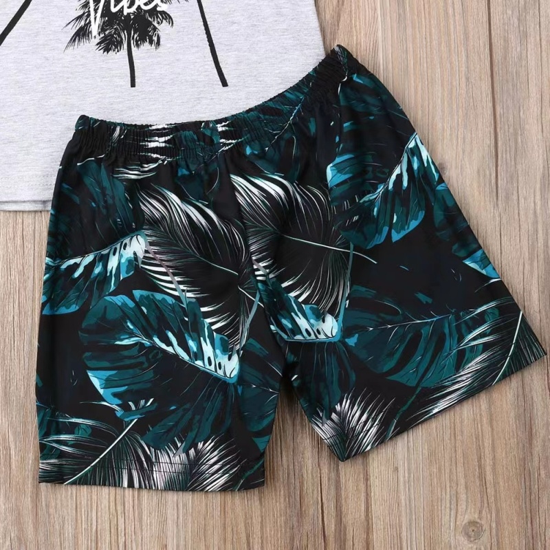 Conyson Wholesale Summer Beachwear Kids Boys Clothing Sets Printing Short Sleeve T-Shirts Shorts 2pcs Casual Boy Outfits