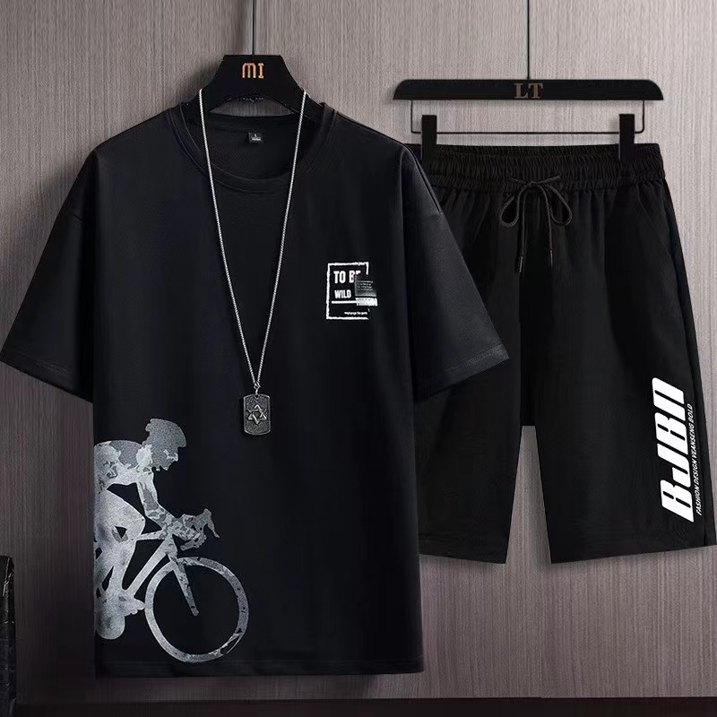 Conyson 2023 New Style Wholesale Men's Sportswear Stylish Vintage Short Sleeve 5xlt Tall And Big Mens Clothing Set