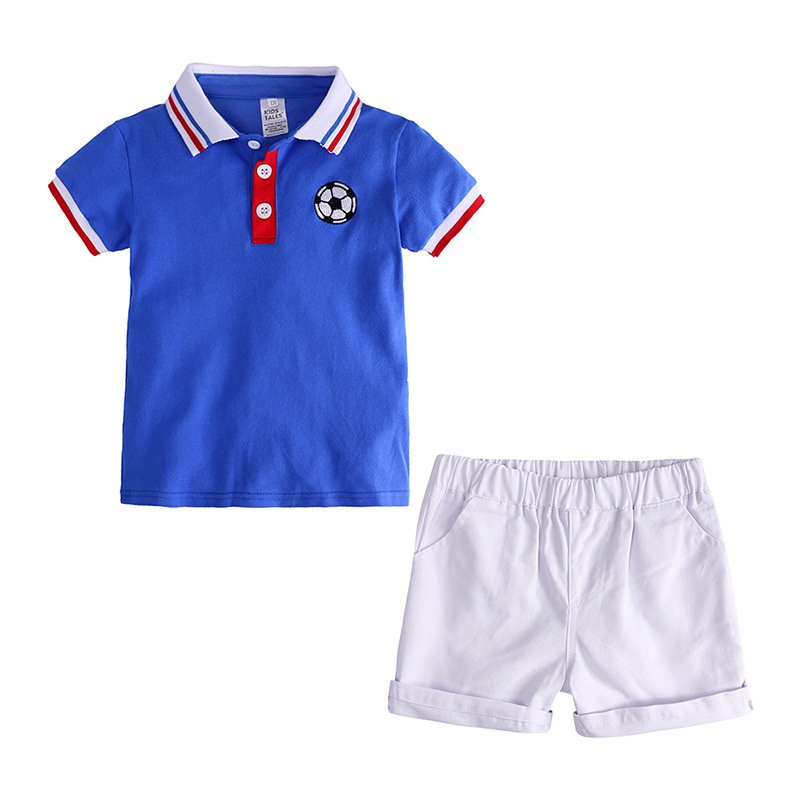 Conyson High Quality Rainbow Polo Button Boutique Shirt And Pants Suit Children Baby Boy Clothing Set Children Boys Shorts Suit