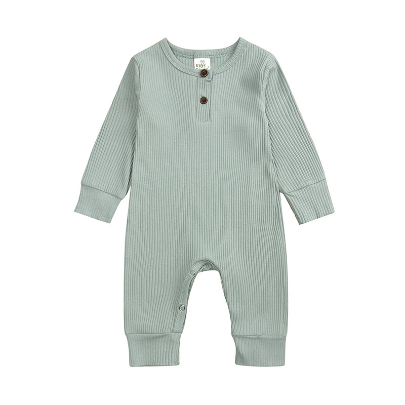 Hot Selling Autumn Organic Cotton Unisex Baby Romper Long Sleeve Baby Clothes Newborn Baby Romper Clothes
