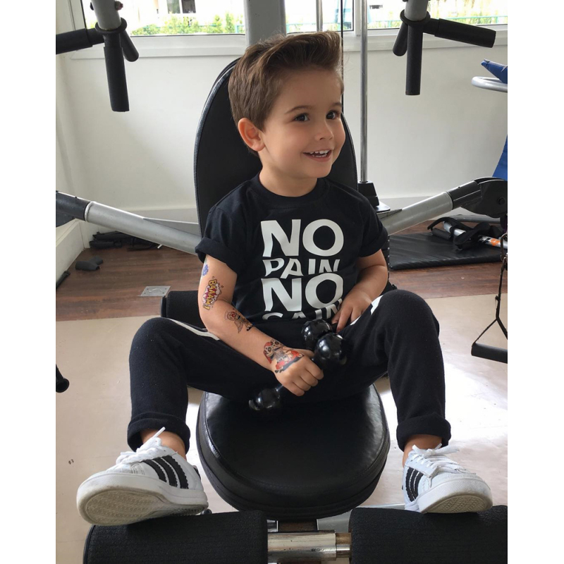 Conyson Summer Cotton Sweats Letter Printed Top+Long Pants Soft T-shirt Suit Sets Black 1-7Y Kids Boys Outfits Sets