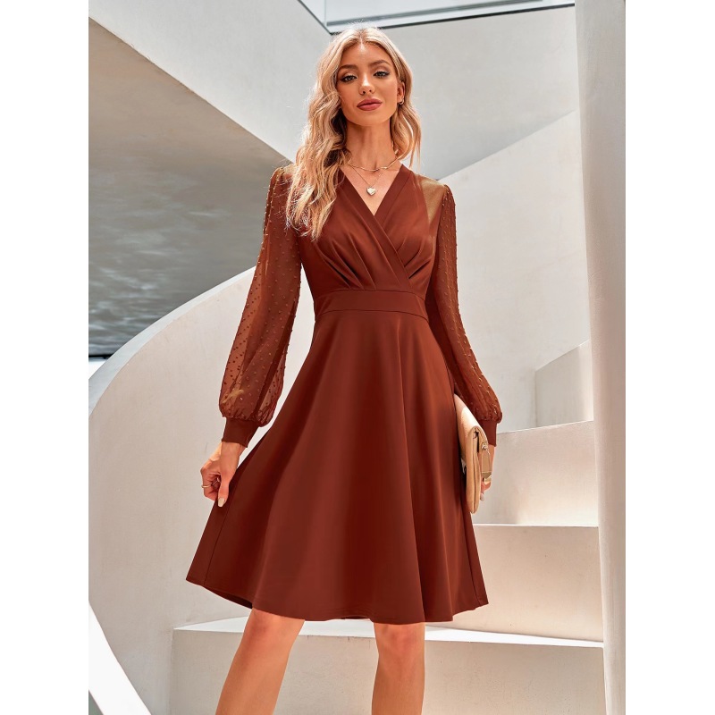 Женское жаккардовое элегантное облегающее платье Conyson, новый дизайн, европейский стиль, осень-зима, с v-образным вырезом, с длинным рукавом, из полиэстера