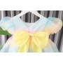 Conyson High Quality Summer 99% Cotton Comfortable Puff Sleeve Colorful Rainbow Floral Dresses 1-3 Years Baby Clothes Girl Dress