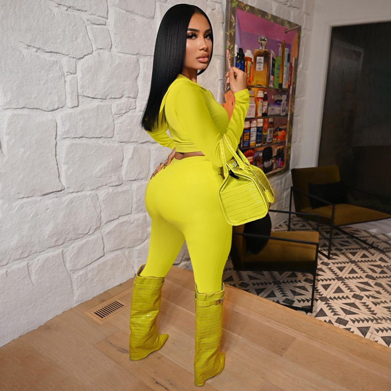 Conyson Summer Custom Logo 2 Piece Zip Hooded Fashion Women Casual Sports Solid Long Sleeve Loungewear Women Clothing Suits