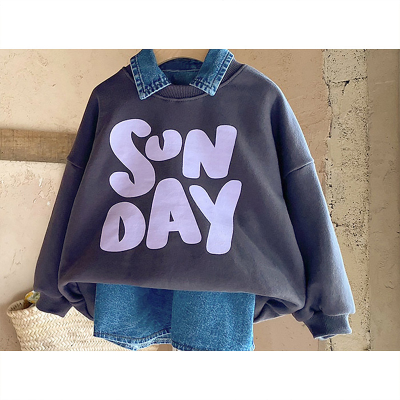 Boy Pullover Cotton Custom Color Fleece Hoodies Sweatshirt Kid Crewneck Sweatshirt