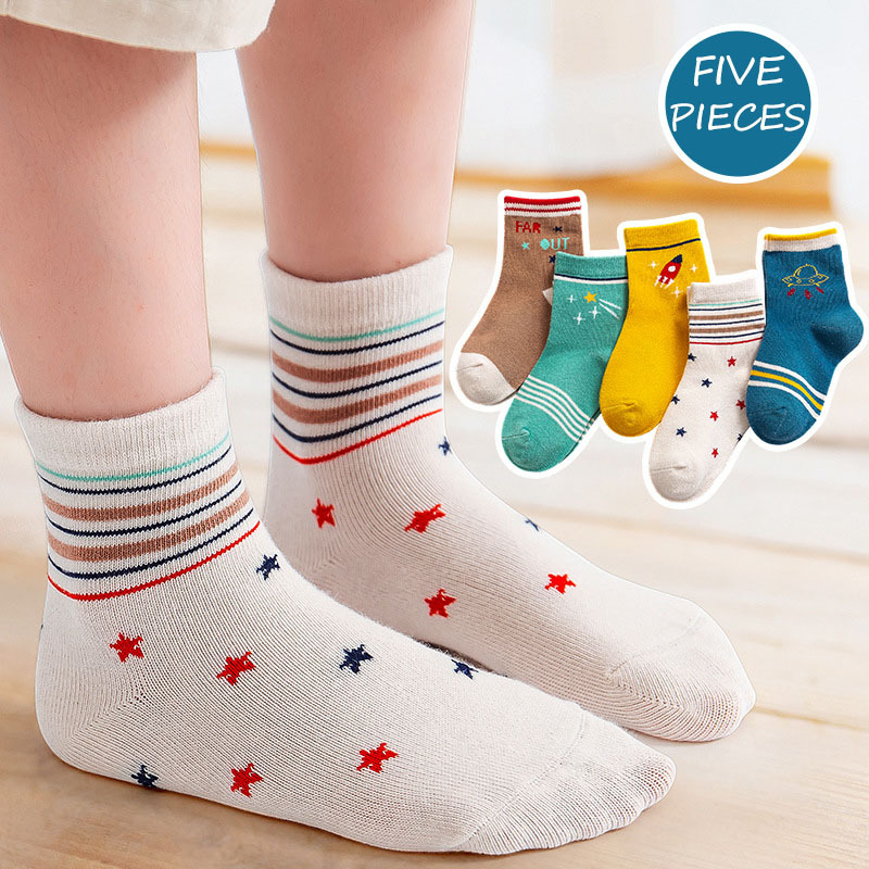 Conyson Baby Kids Soft Cotton Socks Boys Girls and Babys Cute Cartoon animal Stripe Dots Fashion Sport Socks for Christmas Gift