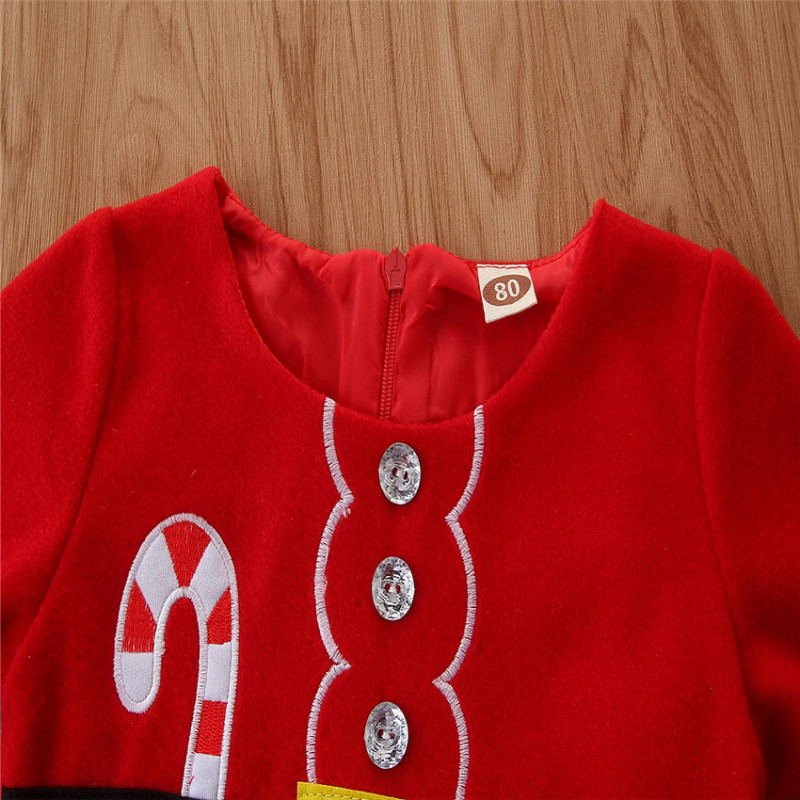 Conyson Christmas Party Infant Girls Dresses Cosplay Baby Clothes Long Sleeve Embroidery Zipper Cuter Mesh Tutu Dress