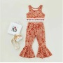 Conyson Wholesale Summer Boutique Kids Girl Clothing Sets Sleeveless Vest Long Flower Pants 2pcs Casual Chlidrens Girls Suits