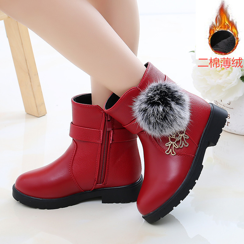 Conyson wholesale winter Korean design size 21-36 child PU Leather boot baby kid boy girl snow clothing Martin boots shoes