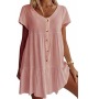 ready to ship one piece solid color loose clothing woman Online order clothes top women t-shirt casual long apparel ladies dress