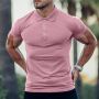 Conyson Fitness Custom Sport Muscle Cotton Button Gym Men's Polo Shirts With Collar Men's Solid Color T-shirt Multi-Color Shirt
