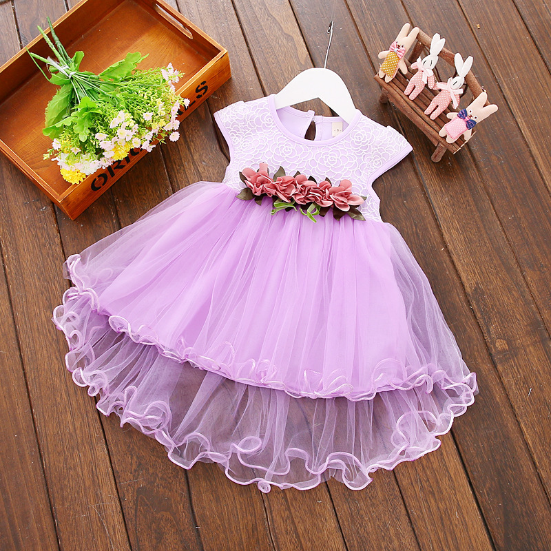 Conyson Lovely Floral Sleeveless Dress Toddler Infant Newborn Kids Clothes Baby Girls Princess Party Tulle Lace Flower Dresses