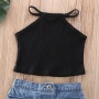 Conyson Fashion 1-6Y Toddler Kids Outfits Baby Clothes Set Black Vest Tank Top & Denim Mini Skirts Girl 2PCS Outfit