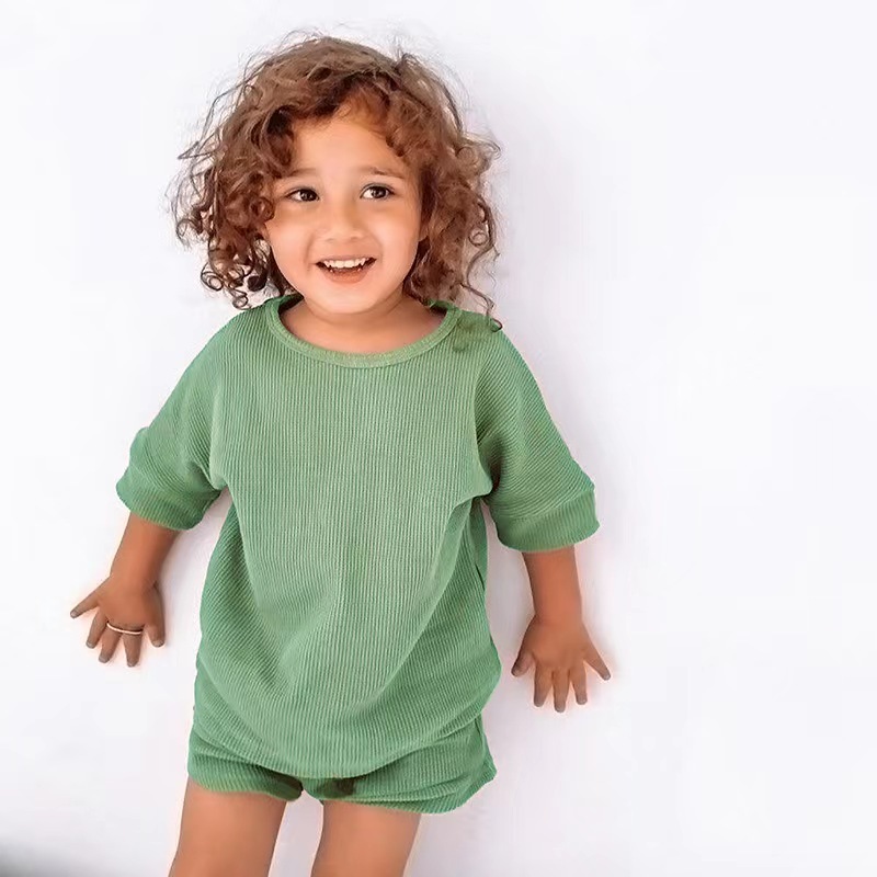 Conyson Toddler Baby Girls Boys 1-5Y Kids Summer Clothes Short Sleeve T-shirt Tops + Shorts Pants 2Pcs Outfits Set