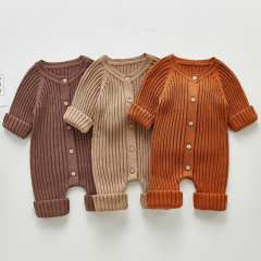 2022 Autumn Baby Romper Knitted Newborn Girls Boys Jumpsuit Outfit Solid Toddler Children Clothing Long Sleeve One Piece