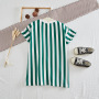 New Fashion Infant Summer Short Girls Sleeve T- Shirt Dress Summer Striped Comfortable Dress Printing Girls T-shirt Dress