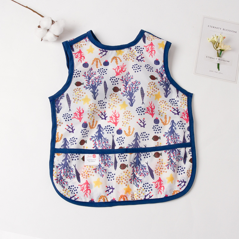 Good Quality Baby Waterproof Bibs Baby Sleeveless Eating Coveralls Babys Meal Pocket Apron
