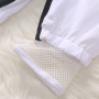 Conyson Mesh Zip White Cotton Tank Top High Waist Long Jogging Pants Workout Clothing Toddler Baby Girls 2pcs Tracksuit Set
