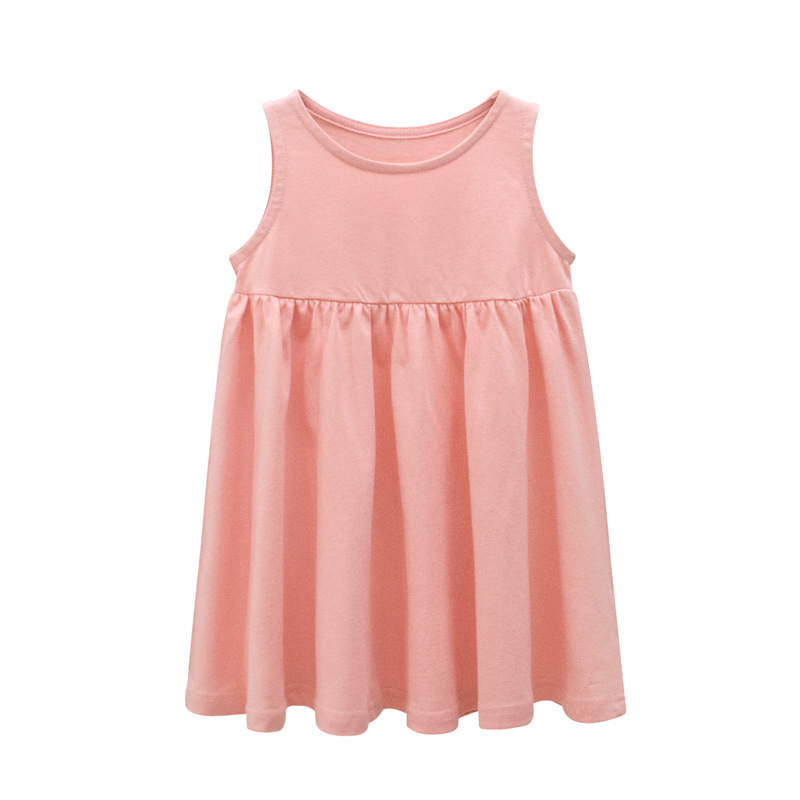 High Quality Kids Sleeveless Dress 100% Cotton Summer Girls Dress Girl Clothes Dress