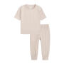 Conyson Customize children clothes short sleeve plain cotton summer kids girls clothing sets