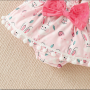 Conyson RTS Summer Letter Romper Suspender Shorts With Kneecap Three Pieces Cute Baby Girl Clothes Easter Kids Wear Clothing