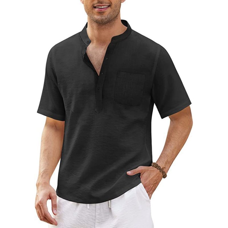 Conyson Summer Muscle Men Custom Polo Casual Pocket Short Sleeve Button Shirts With Collar Beach Quick Dry Fitness Men's T-Shirt