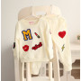 Latest Design Non-hooded Long Sleeves Cute Girl Alphabet Track Cartoon Girl autumn Kids Clothing Sets