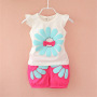 Conyson ins summer infant baby girls Toddler kids clothing suit 2 Pieces short baby children wear girl Pants Fashion clothes Set