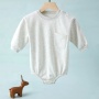 Conyson Wholesale New Autumn baby High Quality romper Solid Cotton Long Sleeve Infant Baby sweatshirt Romper