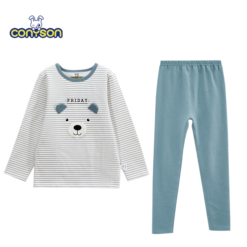 Conyson Hot Sale Winter Long Sleeve Kids Animals Tales Printing Boys 2Pcs Child Sleepwear Set Pajamas for Boys