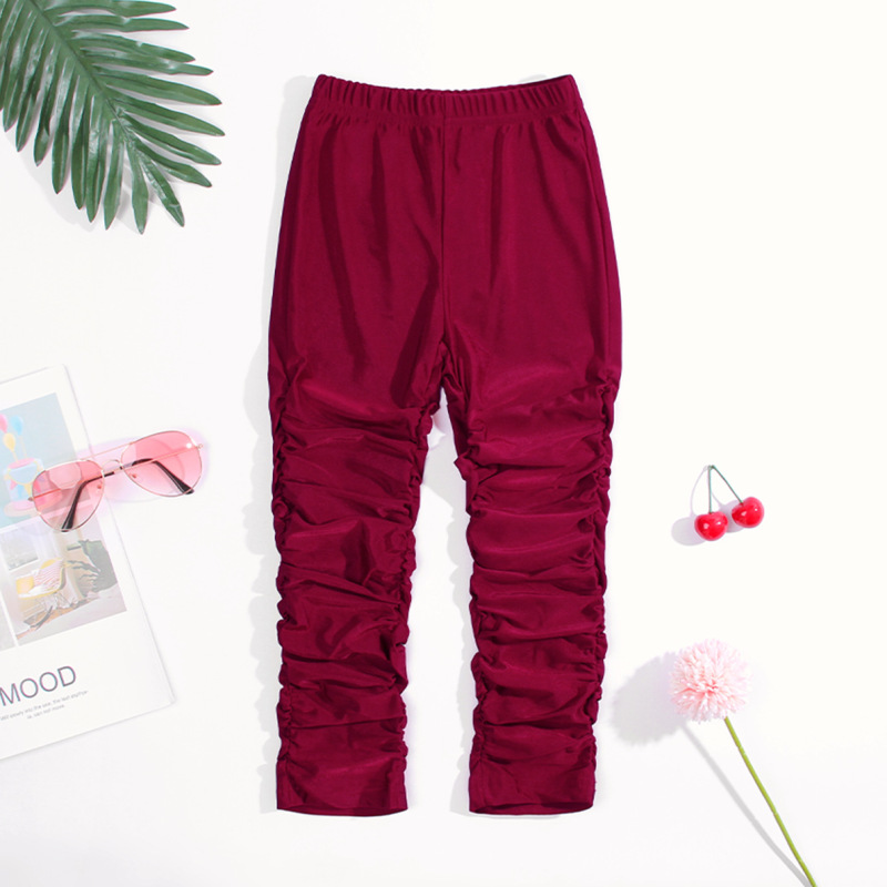 Conyson Boutique Spring Children Clothes Cotton Stacked Pants Kids Outfits 1-6Y Kids Girl Clothing Casual Long Pleated Pants