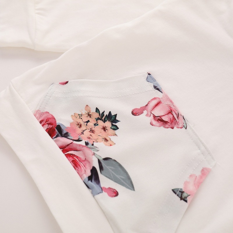 Explosive Casual Hooded Long-sleeved Top Girls' Summer Floral 3 Piece Childrens Tracksuit Set