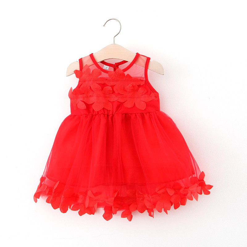 Conyson Wholesale Hot Sale 2022 Summer Cool Sweet Beach Kids Clothes Cute Lace Sleeveless Baby Girls Cotton Birthday Mini Dress