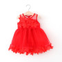 Conyson Wholesale Hot Sale 2022 Summer Cool Sweet Beach Kids Clothes Cute Lace Sleeveless Baby Girls Cotton Birthday Mini Dress