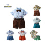 Conyson Stocks Lots Wholesale Europeon Style Summer Short Sleeve Cotton New Fashion Casual 2 Piece Children Boys Set Clothes
