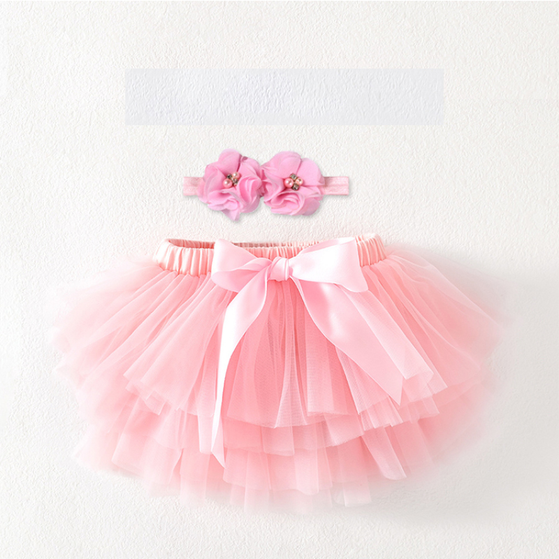 Beautiful Costume Headband Flower Suit Baby Tulle Skirt Baby Girls Skirt Tutu Dress Pretty Short skirt Princess Dresses