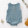 Newborn Sleeveless Soft Linen Baby Jumpsuit Boutique Newborn Jumpsuit Rompers