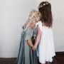 Conyson Toddler Baby Girls Cotton Linen Crew Neck Dress Summer Ruffle Sleeve Halter Sleeveless Kids Casual Beach Party Dresses