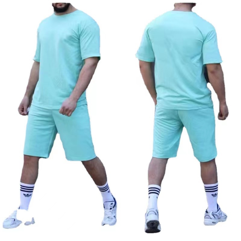 2022 Custom Logo Sweatsuit Men Jogger Sets Private Label Men Short Tracksuit Set Summer Short Set For Men