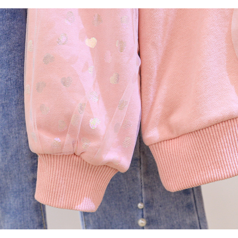 Conyson Custom Two Piece Outfits Top + Pearl Bead Denim Pants Cute Baby Girl Clothes Kids Casual Wear Girls Clothing Sets