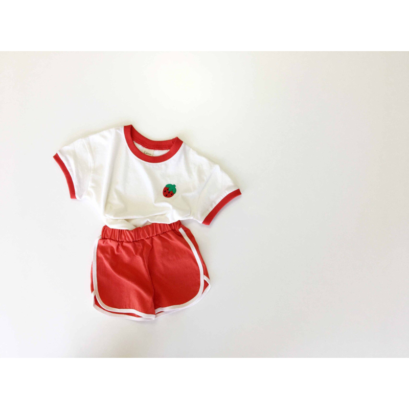 New Kids Clothes Set Cute Print Boy Girl Two Piece Sets Cute Fruit Pattern Girl Shirt Shorts Tops Pants Outfits Summer Set