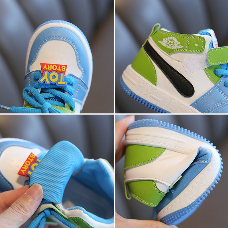 Conyson Kid Sneakers Casual unisex Organizer Football Shoes High Top Non-slip Basketball Shoes Soft Soled Baby Shoes