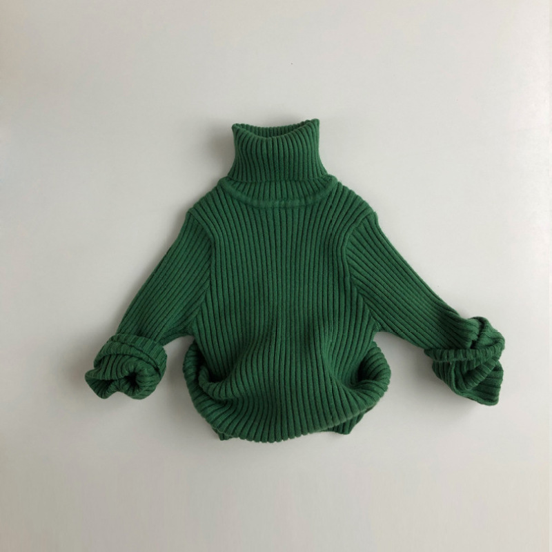 Spring New Baby Turtleneck Sweater Children Clothing Tops 1-7 Year Boys Girls Knitted Pullover Toddler Sweater Kids Sweater