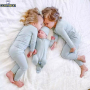 Conysony Hot Sale Unisex Soft Bamboo Long Sleeve Solid Color Leggings Kids Loungewear 2 Pieces Underwear Pajamas Kids Sets