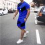 Summer Custom Tracksuit 2 Piece Short Sleeve Loose Fitness Casual Short Sleeve Suit Men'S Shorts Sets Gym Joggers Suits Set